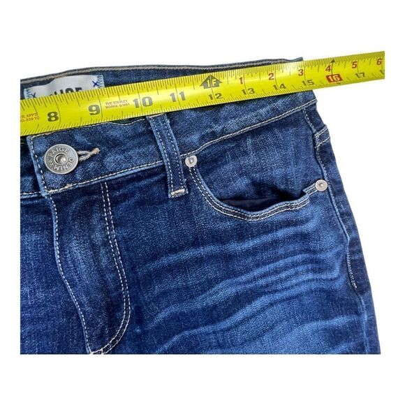 Paige  Brigitte Womens 26 Blue Dark Wash Denim Mid-Rise Straight Cropped Jeans - Picture 3 of 7